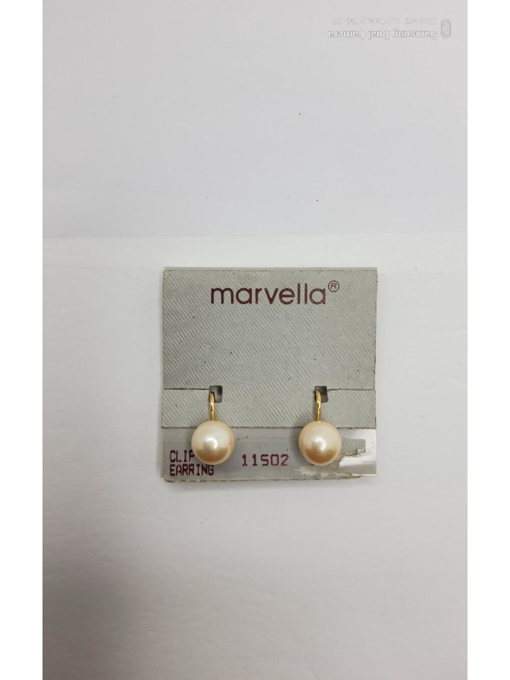 Vintage Marvella Faux Pearl Gold Filled Clip On Earrings perfect for Weddings 1/